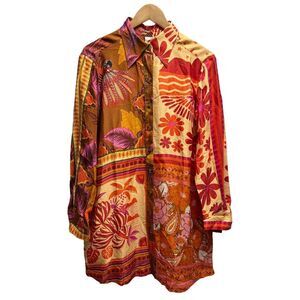 Farm Rio New With Tags Womens Sz S Minidress Floral Viscose Forest Mixed Scarves